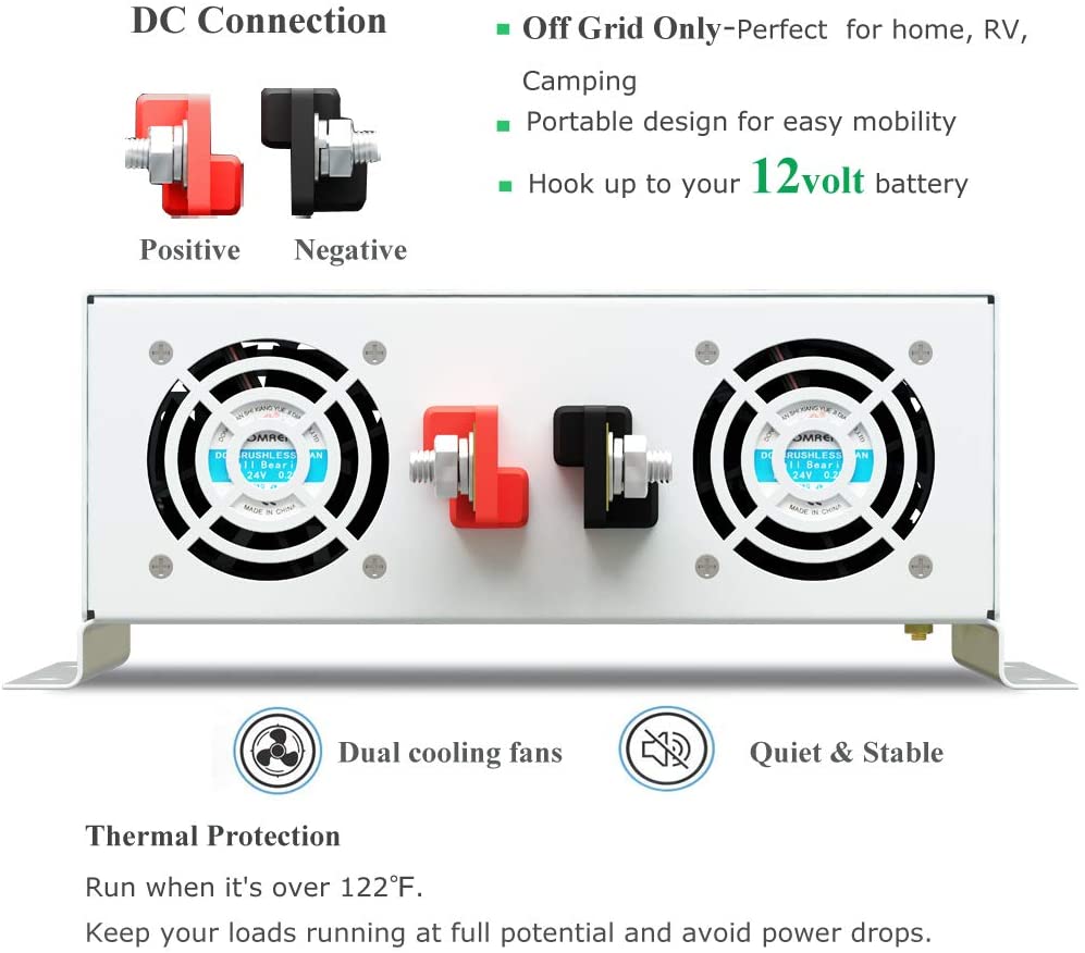 Off Grid Solar Inverter 24V 12 - Inverter Pure Sine Wave 60Hz 120V 3000W 评论和价格