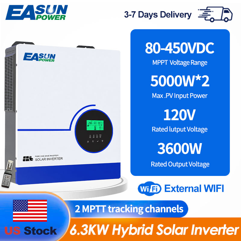 EASUN POWER 6300W Hybrid Solar - Grid Tie Inverter Limiter 2000W 评论和价格