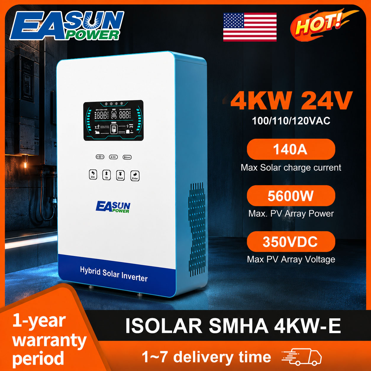 EASUN POWER 4KW 120V Off Grid  - Grid Tie Inverter Limiter 2000W 评论和价格