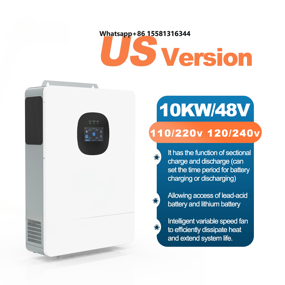 UNC 10KW 10KVA 110V/220V 51.2V - Split Phase Inverter 10Kw 110V 220V 评论和价格