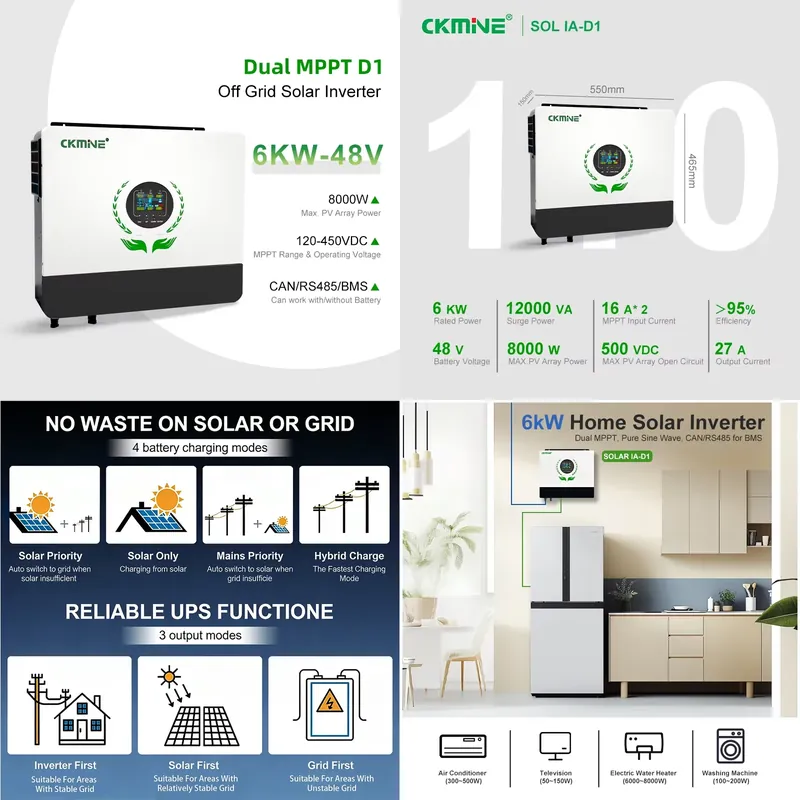 Hot Sale Wholesale Dual MPPT S - Off Grid Solar Inverter 48V 6000W 评论和价格