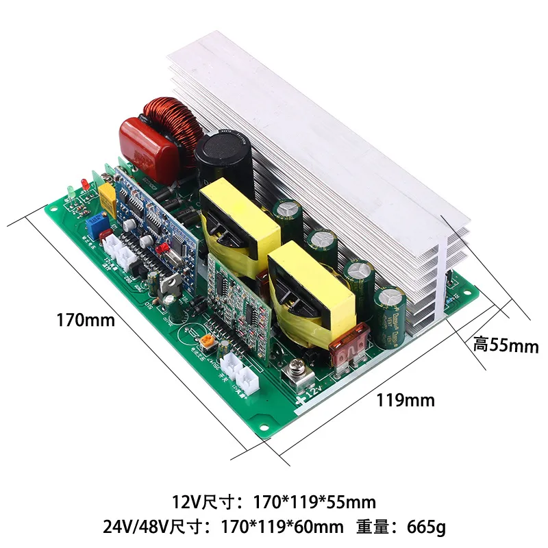for DC 12V 24V 48V to AC 220V  - Pure Sine Wave Inverter Board 24V 48V 评论和价格